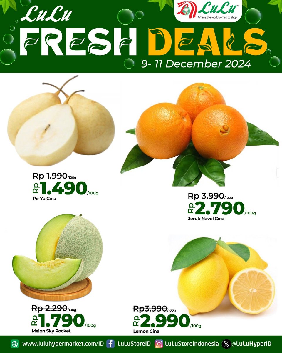 LuLuHyperID's tweet photo. 💥 FRESH DEALS 💥

"Jangan lewatkan Promo spesial hanya di Lulu Hypermarket! Produk segar dengan harga terbaik untuk Anda dan keluarga. Belanja lebih hemat, dengan produk-produk segar pilihan..!!
#fresdeals
#luluhypermarket #LuluStoreIndonesia https://t.co/tOAfLCMycx