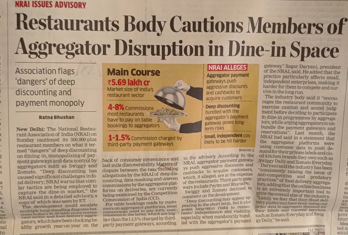 Kudos to <a href="/NRAI_India/">NRAI</a> for proactively issuing this advisory to it's members. We need collective efrorts to build a strong, robust &amp; healthy ecosystem within the food e-commerce space.

Banking on just "Discounts and cashbacks" as a tool to attract, retain and grow the business is