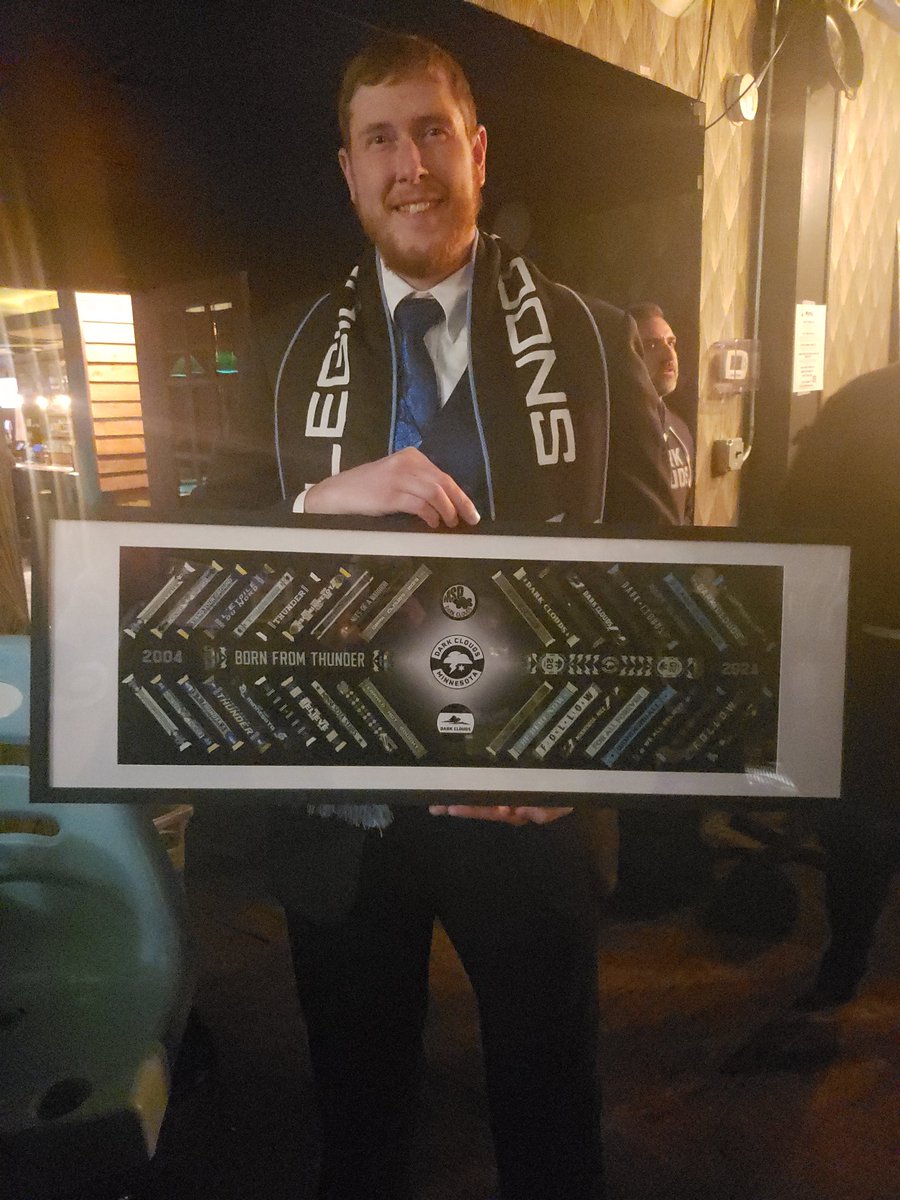 We had a great time at the Dark Clouds end of season party!

Congrats to our Drum Minor for winning traveler of the year!

And congrats to our merch day coordinator for creating an AMAZING poster of 20 years of DC scarfs!