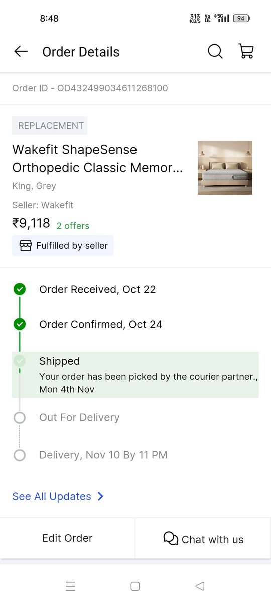 Fraud by <a href="/Flipkart/">Flipkart</a> A mattress ordered by flipkart and seems to be cheated by them very useless service flipkart is giving and calling every day saying to wait for 24 hours.  This has been going on for 20 days