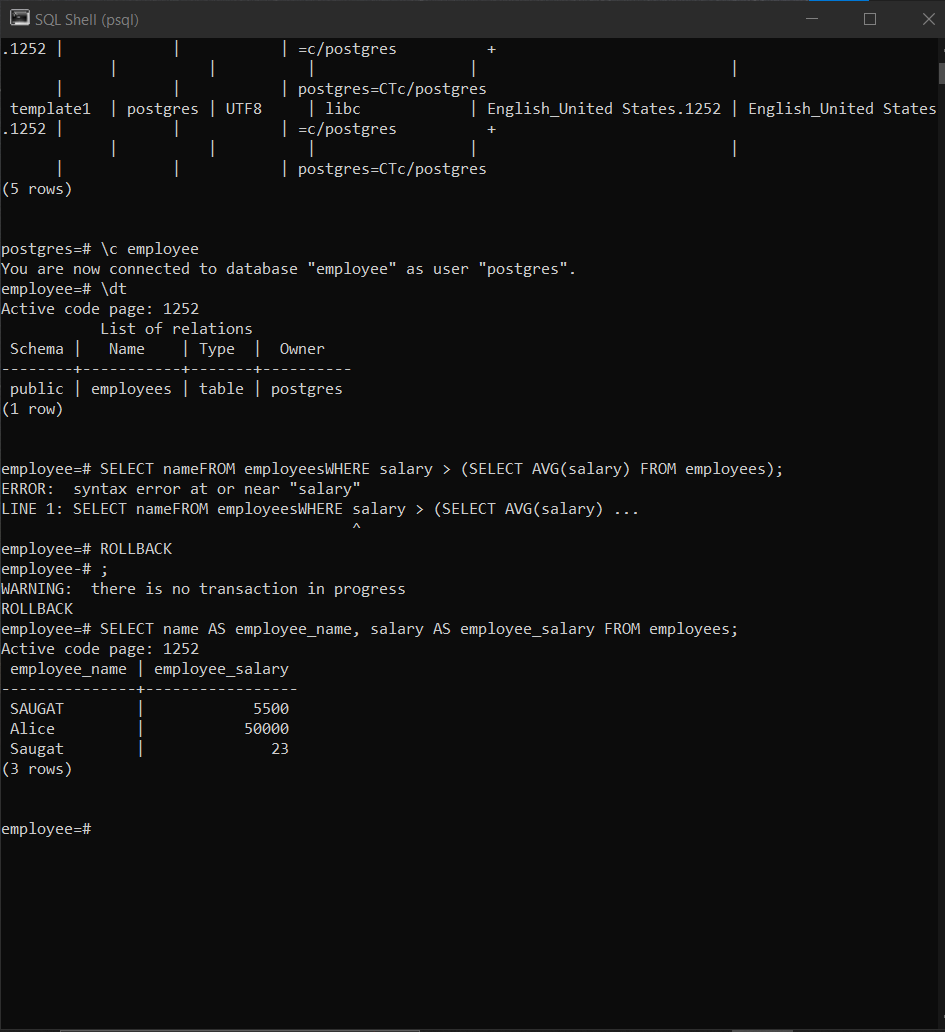 saugatgh's tweet image. What I have been learning lately? 
Brushing up my concepts with postgres sql.
#LearnInPublic #postgres #sqldb #realdata