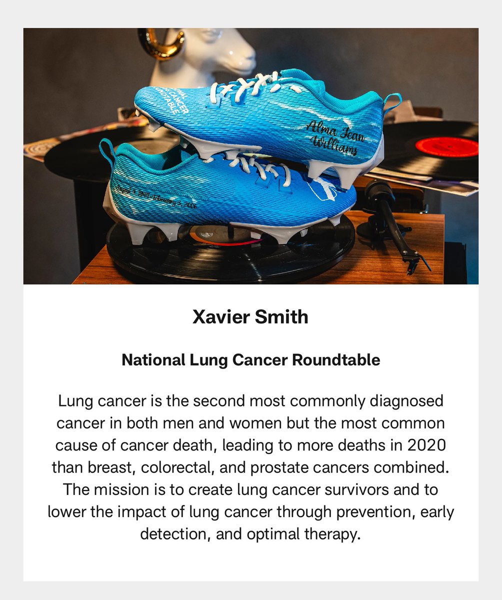 chrisdraft's tweet photo. Huge win! Thank you @RamsNFL WR #XavierSmith for repping @NLCRTnews on  your #MyCauseMyCleats today! The #NLCRT annual meeting starts tomorrow in Atlanta, GA! @AmericanCancer #teamworkmakesthedreamwork #LCSM https://t.co/5b93TpRRGX