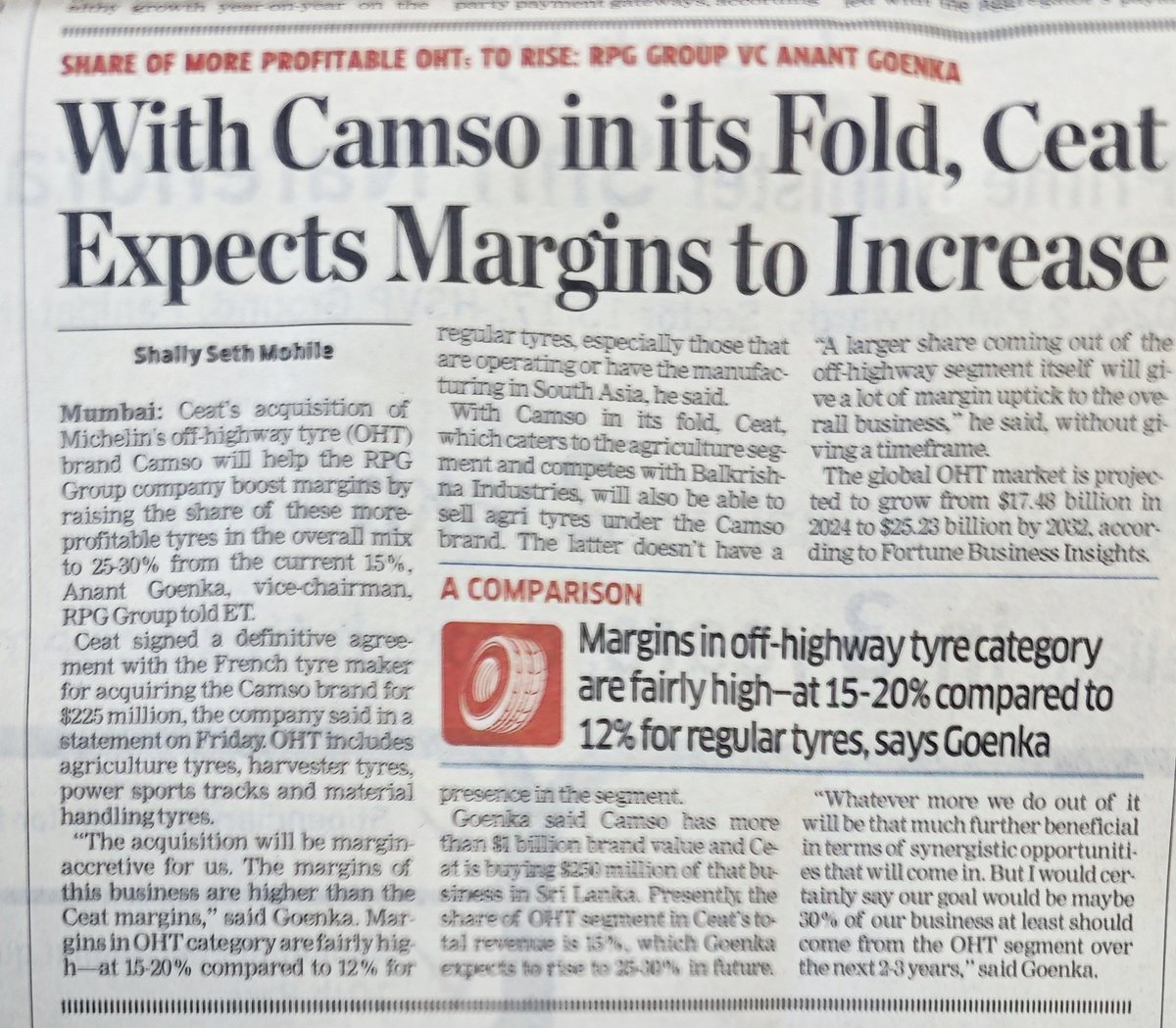 Prabinmen's tweet photo. #Ceat + #Camso - higher margins OHT's https://t.co/8wFTOf2HbR