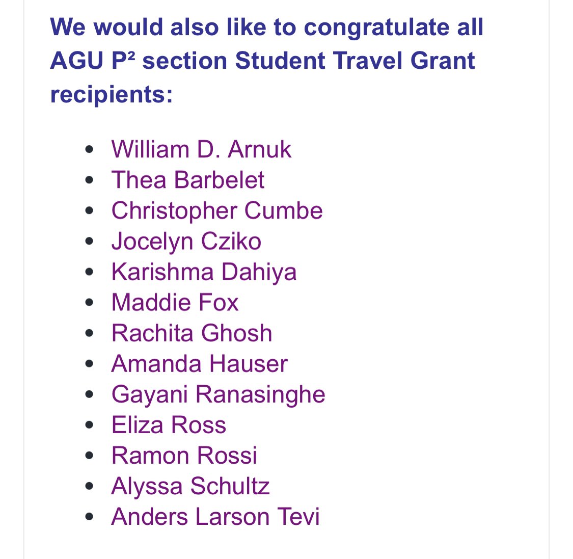 We would like to congratulate the 2024 Honors &amp; Awards 👏