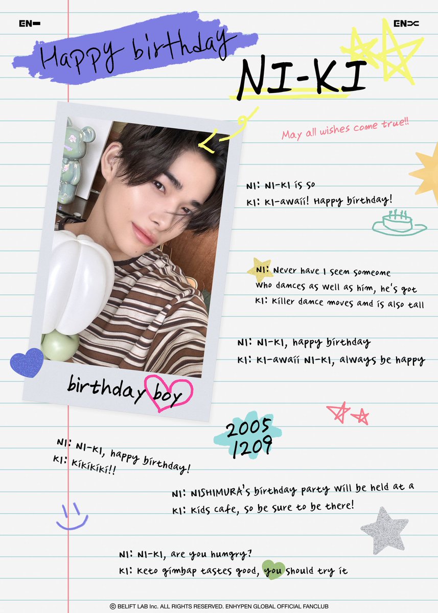 enhypenweverse's tweet photo. [MEMBERSHIP] 241209

HAPPY NI-KI DAY!

@ENHYPEN_members @ENHYPEN #ENHYPEN #엔하이픈 #NI_KI #니키 https://t.co/hqoN9Q1y9B