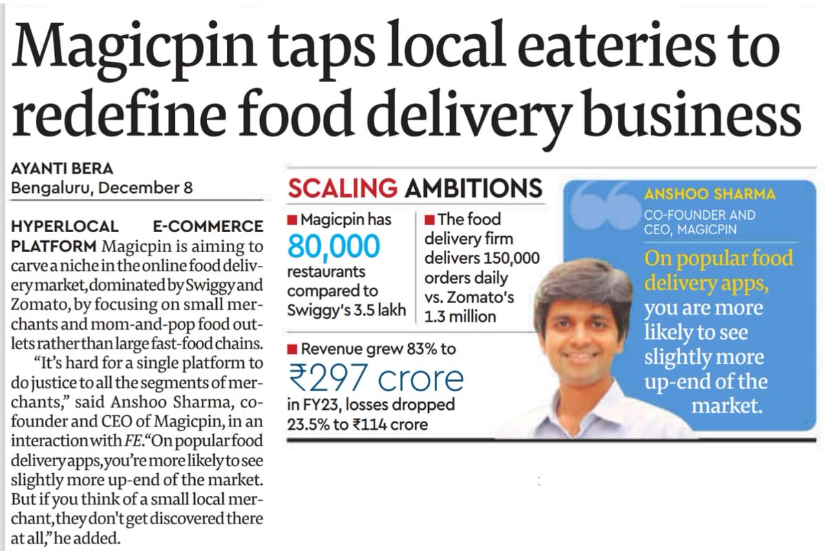 IshanTanna1's tweet photo. Magicpin, the hyperlocal e-commerce platform which started in March 2023, claims to be 20% cheaper than Zomato. 

Any feedback from anyone who's tried them? https://t.co/FJLxEtStZf