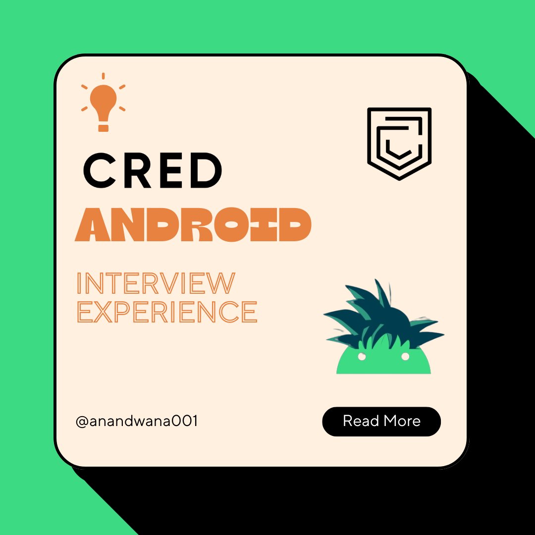 akshay81844's tweet image. 🚀 Interview Experience with Cred for Android SDE Role 🚀
(Fresher)

✅ Round 1: Assignment

The assignment is developing POC on Animation-heavy features using Android native following all the Clean Architecture practices.

Including handling API calls and view persistence.
1/11