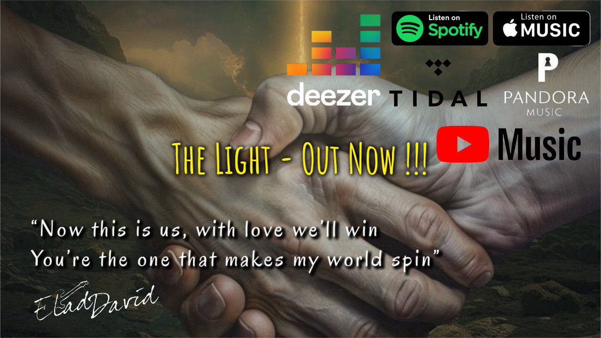 My new single is available now on your favorite music streaming platforms 🤩🎼 Check it out 

ffm.to/thelight_eladd…

#NewMusic2024 #eladdavid #thelight #אינדי #רוקאלטרנטיבי #NewRelease #originalmusic