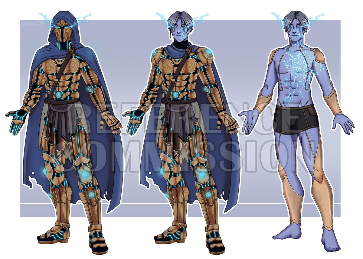 Ghost_Oshi's tweet photo. A few commission sheets I did :) 
___
#commission #OC #referencesheet #reference #custom #customdesign #genasi #hobgoblin #armor #DnD https://t.co/5fhy834UXo