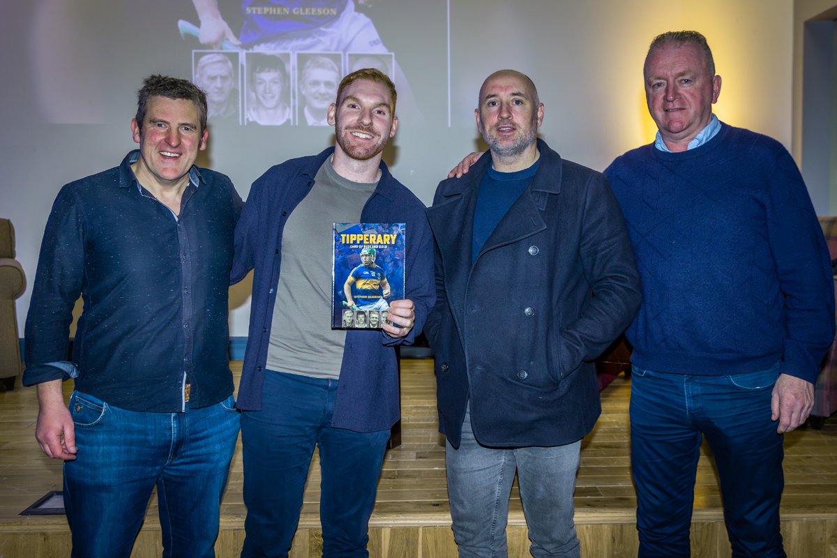 Amazing crew to launch 'Tipp Land of Blue &amp; Gold' book with special guests Eoin Kelly &amp; Dan Quirke 🙌  <a href="/CathalMinogue/">Cathal Minogue</a> hurled a stormer as MC 👌 massive thanks to contributors Jonathan Cullen &amp; Kevin Hanly &amp; the huge crowd that made the evening so special 🙌 
 📸 @MartysPhotos91
