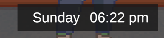 SockyBun's tweet photo. Been doing a bunch of background code today, but added the time! Yay https://t.co/CYJX0YAGQi