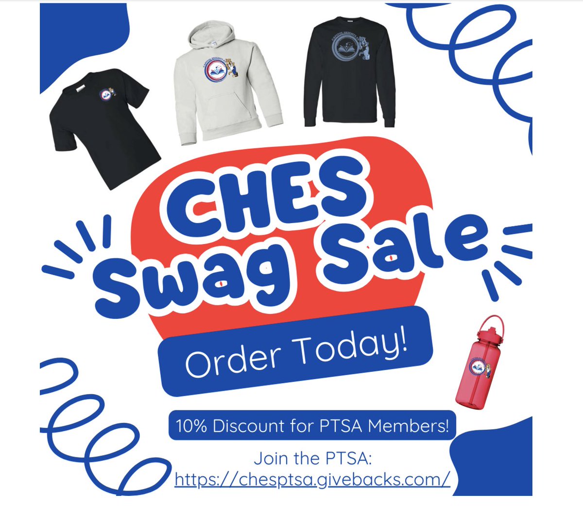 Need some new gear to represent CHES? Now's your chance! The PTSA is hosting a CHES Swag Sale Orders will be shipped directly to you and apparel is available in both youth and adult sizes.
sparkprintservice.com/collections/th…