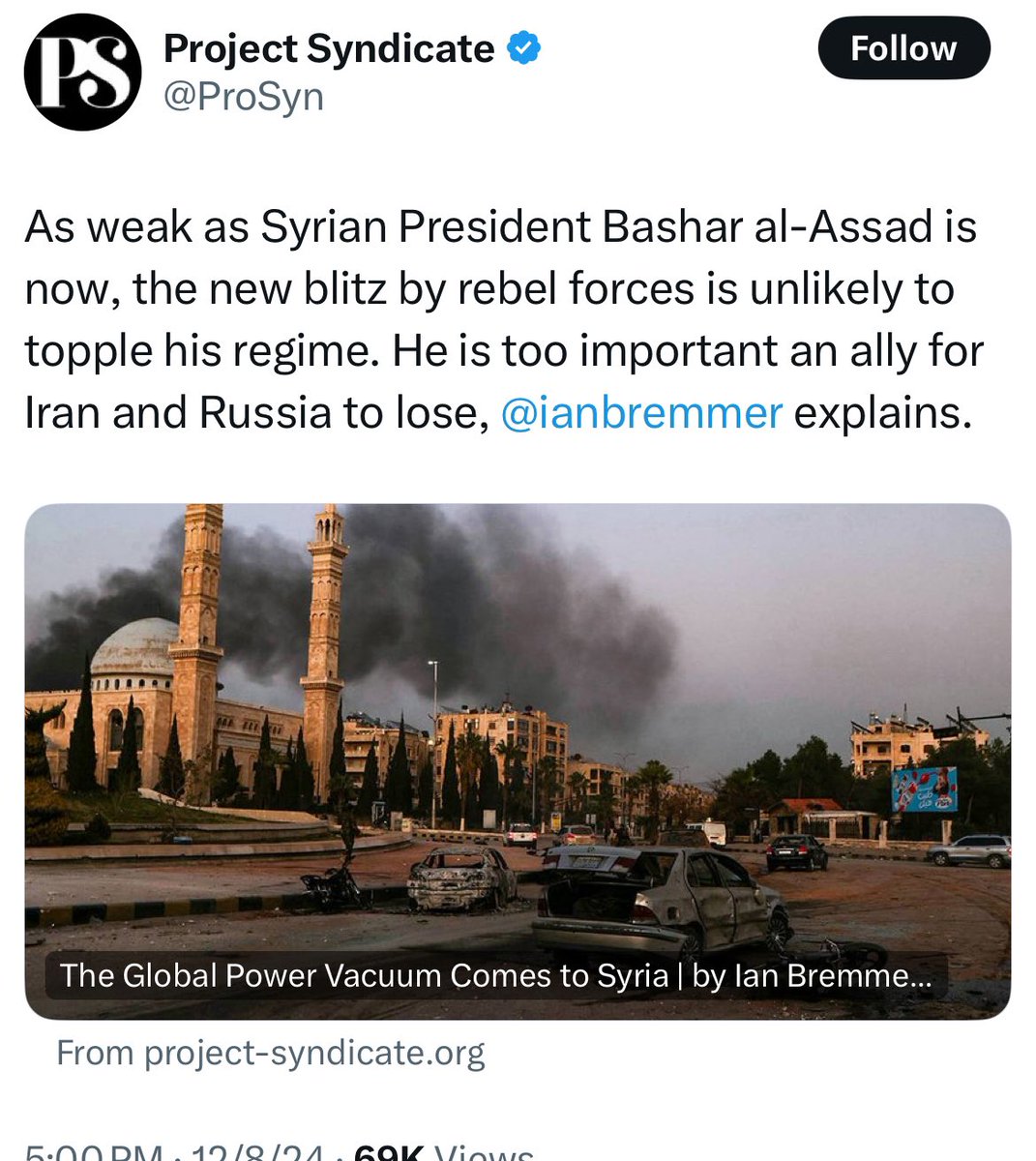 _RichardHall's tweet image. Ian Bremmer two days ago: Assad will not fall.

Ian Bremmer today: Let me explain how we got here.