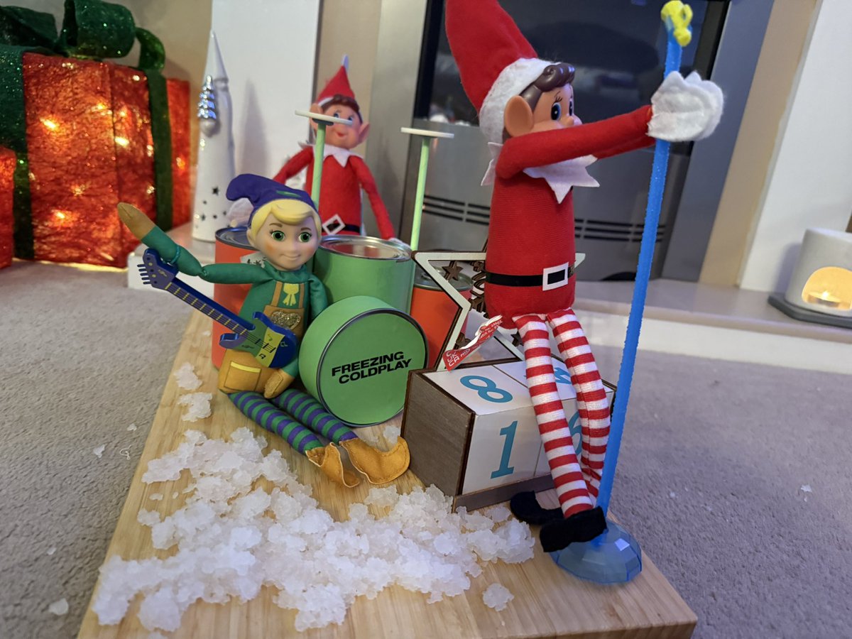 It may have been a nightmare getting to and from the <a href="/CapitalOfficial/">Capital</a> Jingle Bell Ball, but <a href="/coldplay/">Coldplay</a> clearly inspired our resident #elfontheshelf tonight!  Not sure #FreezingColdplay are going to ever replicate what we saw last night! #capitaljbb