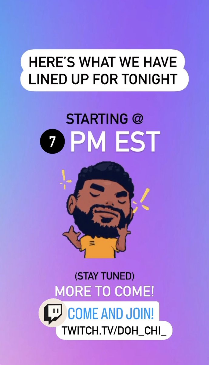 DOH_CHI_'s tweet photo. Starting @ 7 PM EST

Here what we have lined up for tonight's stream, I hope to catch you tonight over

@ https://t.co/GRZVhLRsFU

HOPE TO SEE YOU THERE!

#twitch #twitchcommunity #twitchstreamer #live #fyp #MultiVersus #MarvelRivals #ForzaHorizon5 #THEFINALS https://t.co/MJfafl7hzO