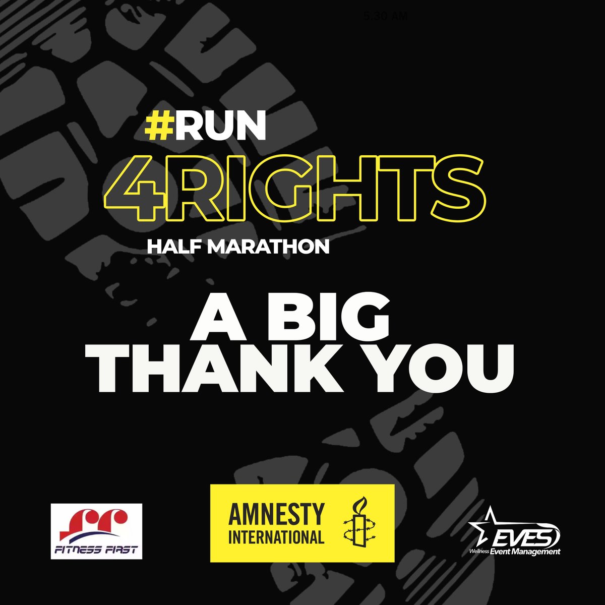 A BIG THANK YOU!🫂🙏🙏

We extend our heartfelt gratitude to each and every one of you for making the 2024 Amnesty International Zimbabwe #Run4Rights Half Marathon a resounding success!

To our runners: Your dedication, perseverance, and passion for human rights inspire us all.