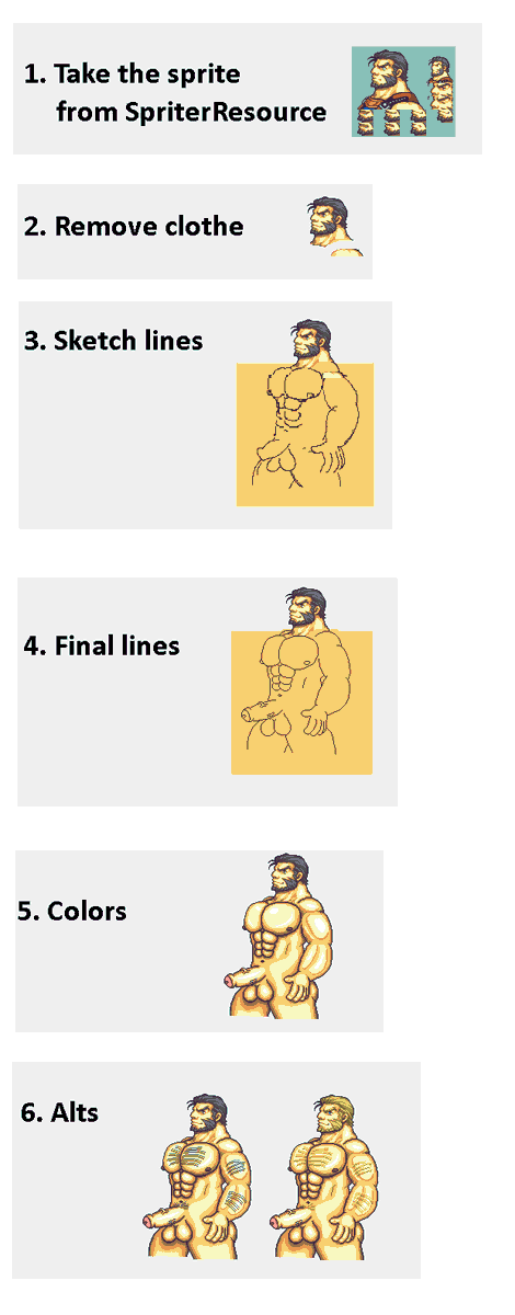 I was bored and horny, so I tried nsfw pixel art of Garcia,  best dilf of Fire Emblem Sacred Stones (we need more daddy bears like him in FE...🥵)