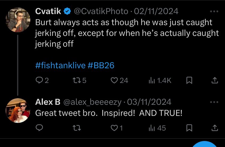 Mozza2242's tweet photo. @alex_beeeezy So if you’re not fake, why did you tweet about watching the show while the real Alex was still in it? https://t.co/MlkQKSC26d