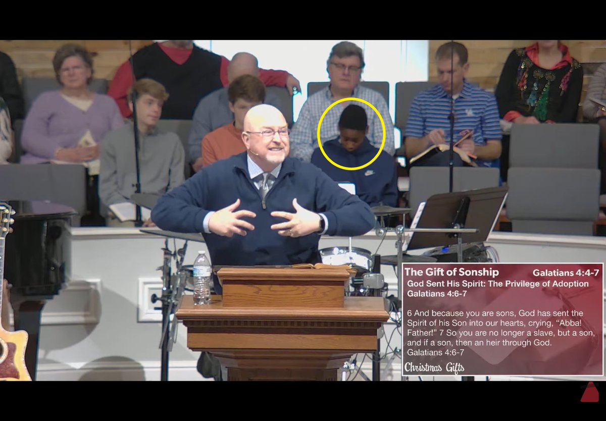 DeeperChannel's tweet image. I worshipped with my FIL at THVC watching @ashland_lex via internet. Here my pastor preaches emphatically on our adoption into an intimate "abba/father" relationship with the God of All Things as my grandson (adopted) took notes in the choir relating in his own way. #SweetMoment