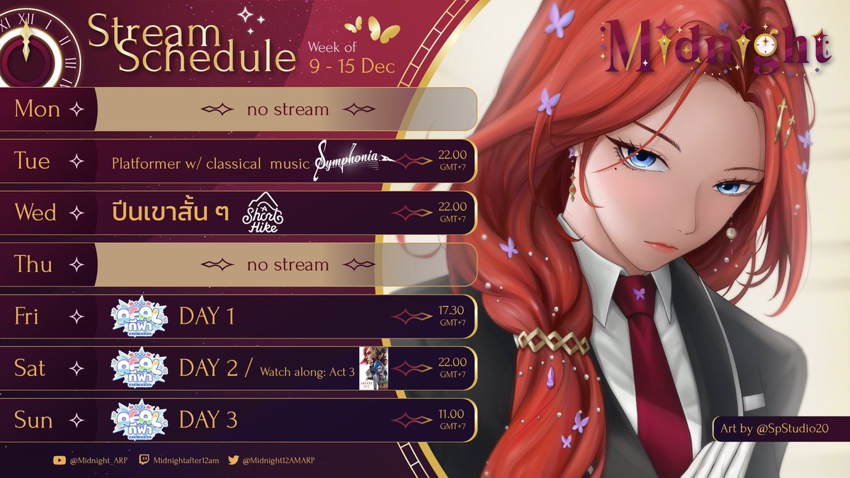 Midnight12AMARP's tweet photo. Stream schedule 🕛🌃   
9 - 15 Dec 2024 (GMT+7)

🔴#Midnight12AM
🎨#MidnightFA
🎤#MidnightUta
🤪#MIDMEME
👩‍🍳#MidChen 
Fan tag #ลูกค้าหลังเที่ยงคืน
DIY #รวมฮิตมิดDIY
Food #MidDine
Asset #MidAssets

「 Follow me 」https://t.co/CyvrhnZ0Wx

Art by @.SpStudio20 (ใส่ ArtShield แล้ว) https://t.co/25pEYeRR58