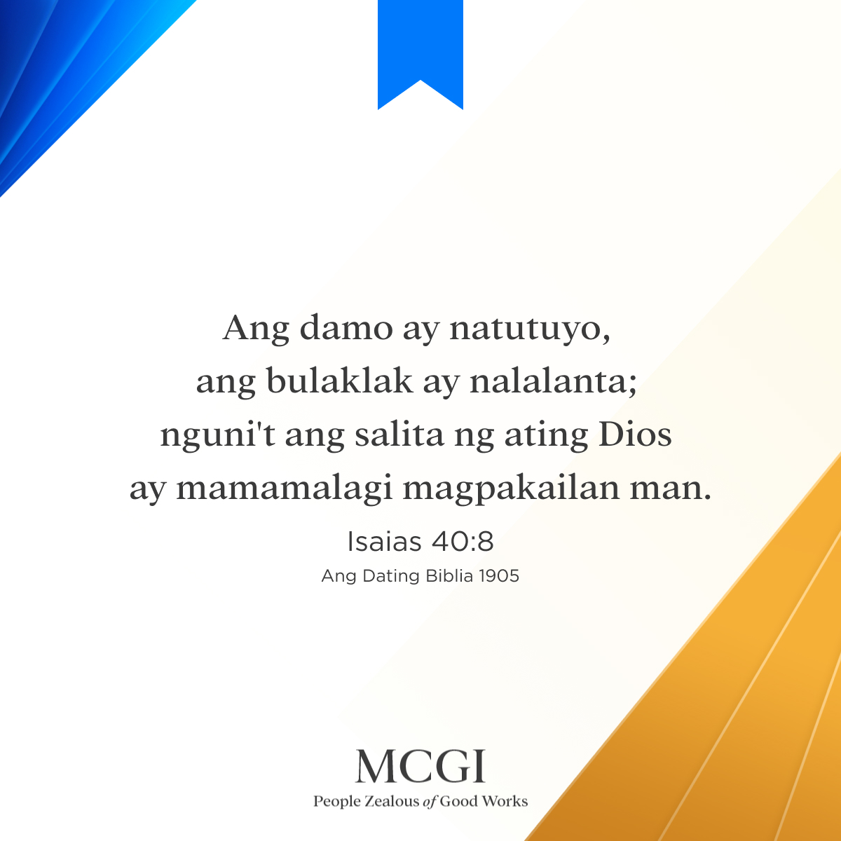 AngDatingDaanTV's tweet photo. Ang damo ay natutuyo, ang bulaklak ay nalalanta; nguni't ang salita ng ating Dios ay mamamalagi magpakailan man.

(Isa. 40:8, ADB 1905)

Accepting Christ and His Words
#PureDoctrinesOfChrist https://t.co/jWIsdX47hO