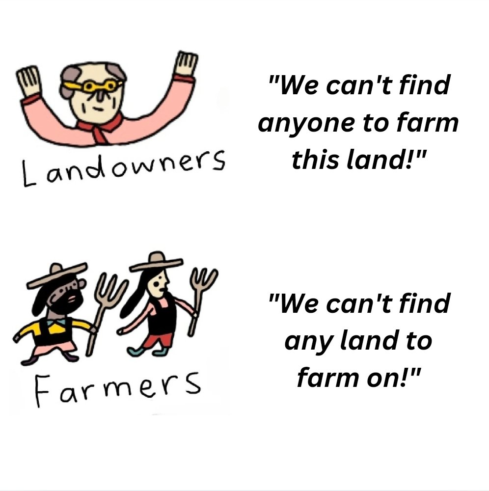FarmersLT's tweet photo. We have to start doing things in new and different ways to make this work. 
The future of farmland, farmers, and food depends on it. 
Our futures depend on it. 

#FarmlandCommons #landaccess #farmlandprotection #Commons https://t.co/nB9cD0eX8o