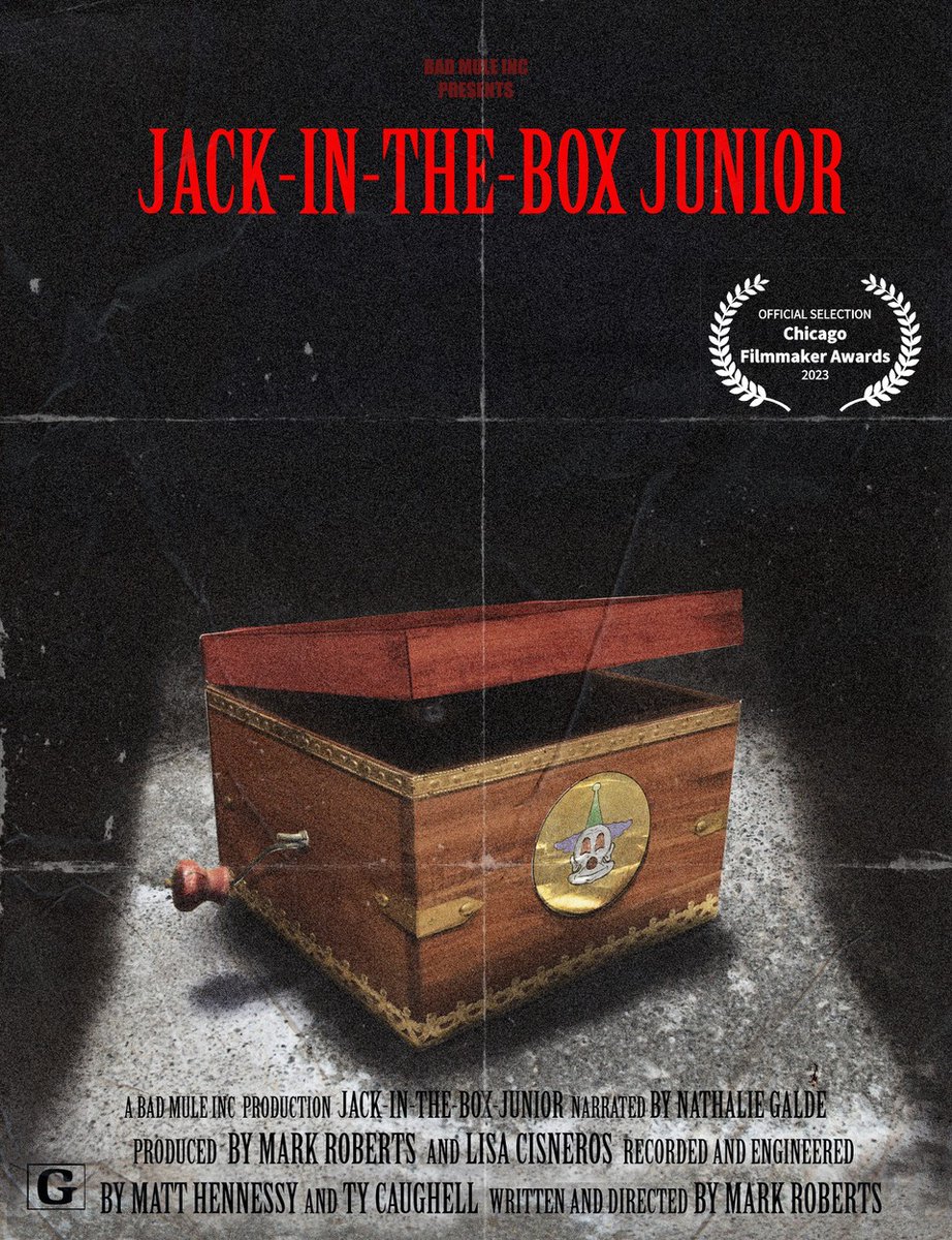 The official poster for Jack-in-the-Box Junior!
Watch here: youtube.com/@badmuleinc.58…
#badmuleinc #jackintheboxjumior #shortfilm #moveiposters