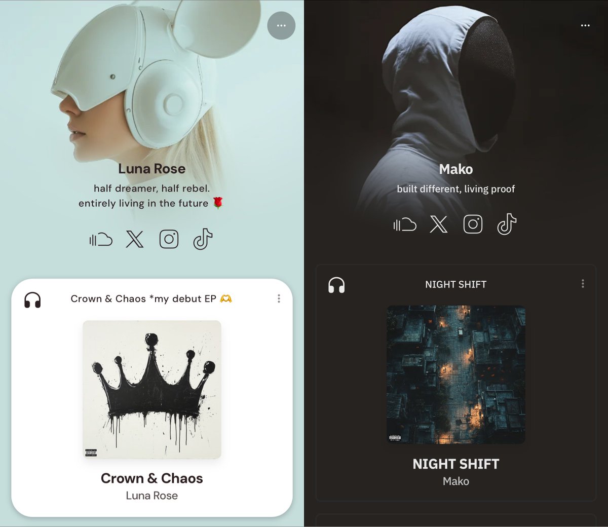 Both <a href="/LunaRoseOuter/">Luna Rose</a> and <a href="/moneyupmako/">Mako</a> are now equipped with a Linktree, which also includes a link to their Instagram/TikTok accounts.

Check their bios!