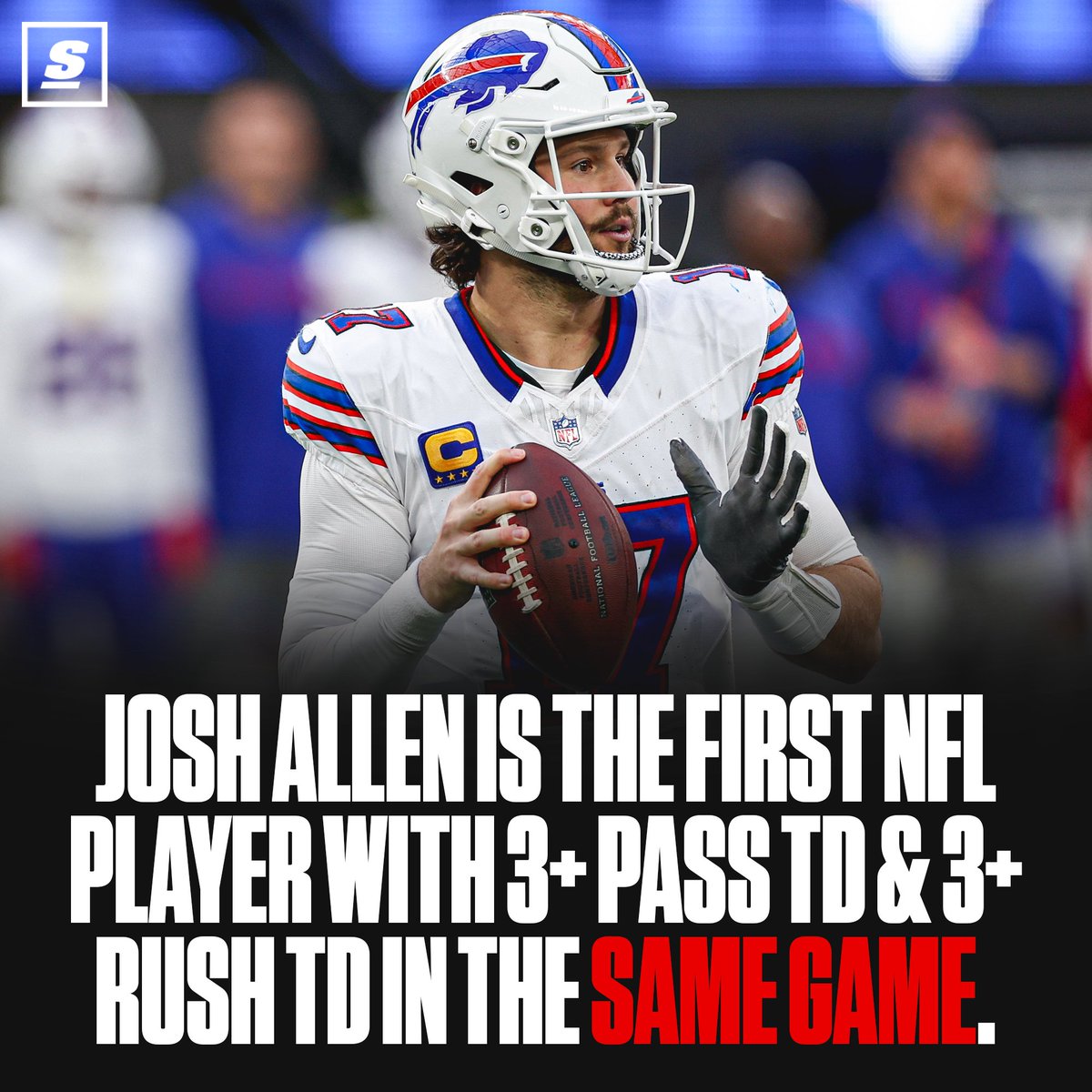 theScore's tweet photo. MVP LEVEL PERFORMANCE FROM JOSH ALLEN TODAY. 😤 https://t.co/pnHjhBhbSq