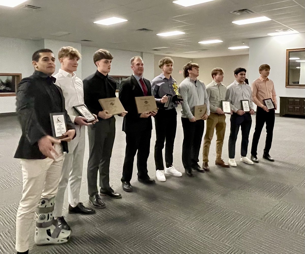 Congratulations to Jamil Daghlas, Luke Barbo, Dominic Palmisano, Ricky DiPetta, Caden Proy, and Patrick McKinney for earning First-Team All County Awards at the Ashtabula County Touchdown Club Banquet!