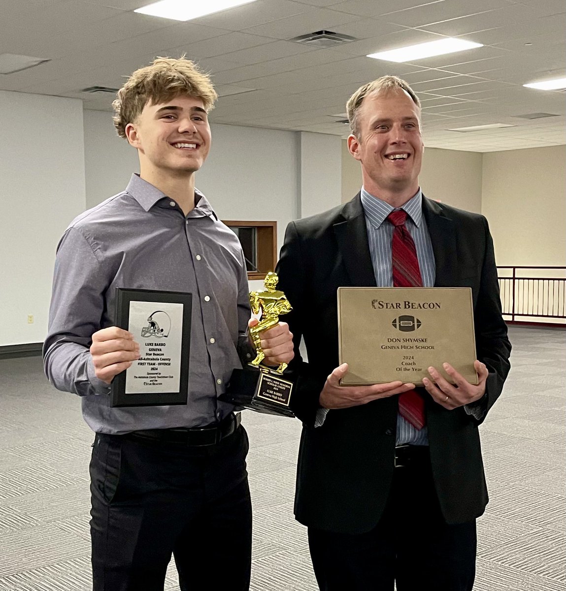 Congrats to Hayden Diemer and Bryce Peet for winning County Offensive and Defensive Players of the year, and great job Don Shymske for being named Coach of the Year and Luke Barbo for winning the Robert L Wiese Memorial scholarship! Great night to be an Eagle!