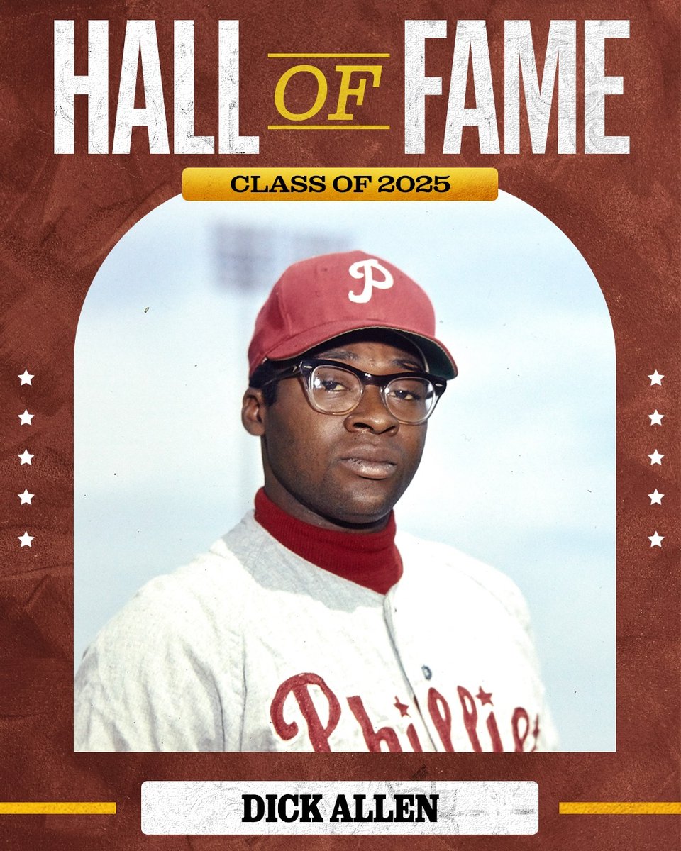 MLB's tweet photo. Congratulations to Dick Allen on his election to the Hall of Fame! https://t.co/xTxADE7uIM