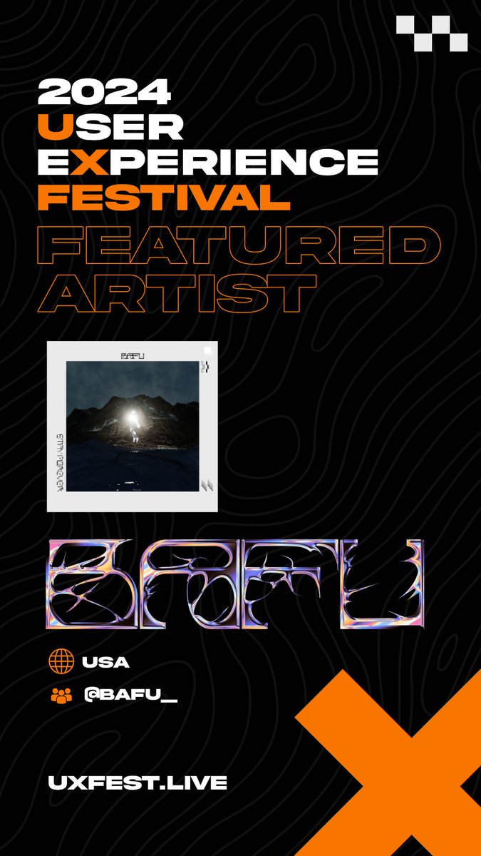 BAFU is gonna be bringing the 🔥 on Day 2 of UX Festival. Check out his linktree to see a bunch more of his tracks and content. Can't wait for this set!! #uxfest