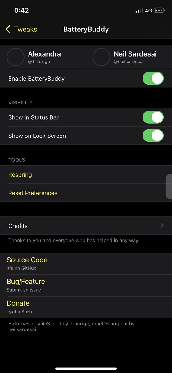 vlxusa's tweet photo. @devara_ma_ @Keirannnnnnnn battery buddy, jailbreak tweak https://t.co/IPD6KZwmhm