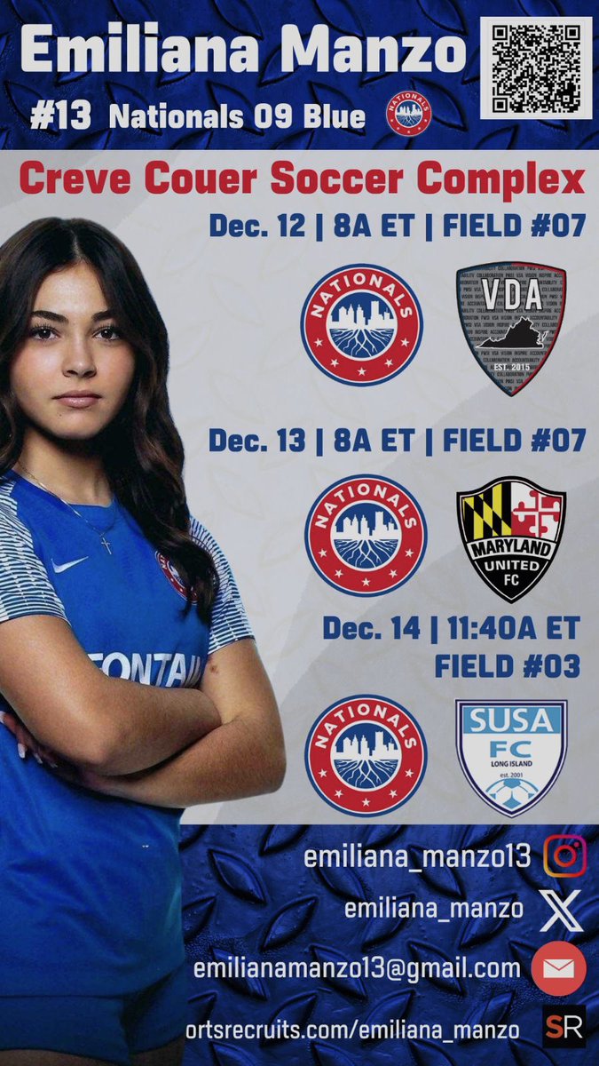 Emiliana Manzo/2027 Grad/ #13 (@emiliana_manzo) on Twitter photo 3 days away from #ECNLSTL!! Coaches come watch me and my team play. Here’s my schedule for our games, coaches I hope to see you on the sidelines! <a href="/ECNLgirls/">ECNL Girls</a> <a href="/ImCollegeSoccer/">College Soccer Truth ™</a> <a href="/ImYouthSoccer/">ECNL/GA/Recruiting/College Soccer</a> <a href="/TopDrawerSoccer/">TopDrawerSoccer</a> <a href="/wearesoccershow/">We Are Soccer ⚽️</a> <a href="/staff_pro1213/">Stafford Productions</a> <a href="/CoachDR7/">David Robertson</a> <a href="/SunilSportsNews/">Sports News By Sunil Sunder Raj</a> <a href="/TopPreps/">TOP PREPS @TopPreps | X</a> 3 days away from #ECNLSTL!! Coaches come watch me and my team play. Here’s my schedule for our games, coaches I hope to see you on the sidelines! <a href="/ECNLgirls/">ECNL Girls</a> <a href="/ImCollegeSoccer/">College Soccer Truth ™</a> <a href="/ImYouthSoccer/">ECNL/GA/Recruiting/College Soccer</a> <a href="/TopDrawerSoccer/">TopDrawerSoccer</a> <a href="/wearesoccershow/">We Are Soccer ⚽️</a> <a href="/staff_pro1213/">Stafford Productions</a> <a href="/CoachDR7/">David Robertson</a> <a href="/SunilSportsNews/">Sports News By Sunil Sunder Raj</a> <a href="/TopPreps/">TOP PREPS @TopPreps | X</a>