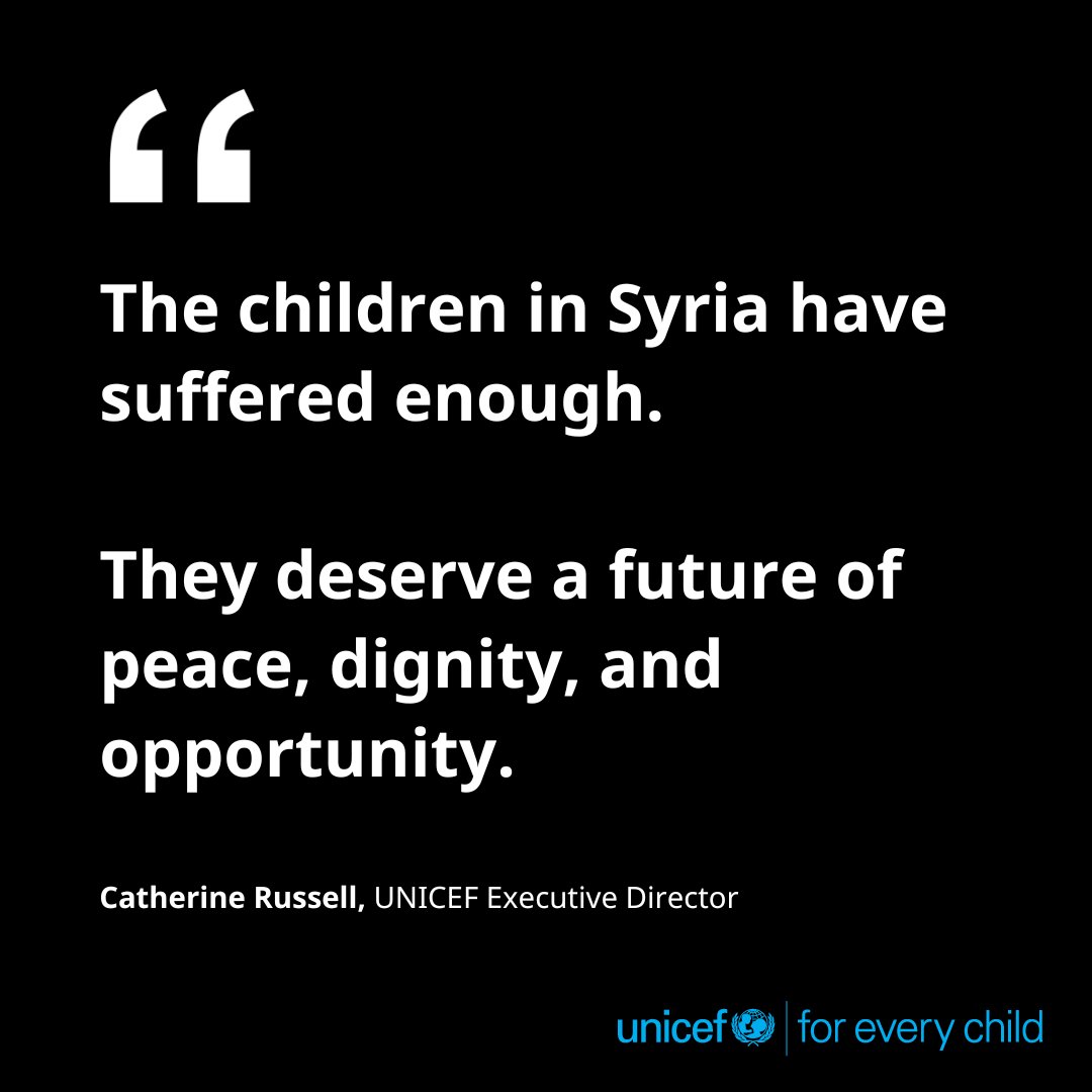 UNICEF's tweet photo. Statement by @unicefchief on the impact of the situation in Syria on children. https://t.co/rT6wHjrSYP https://t.co/UMugawgcKT