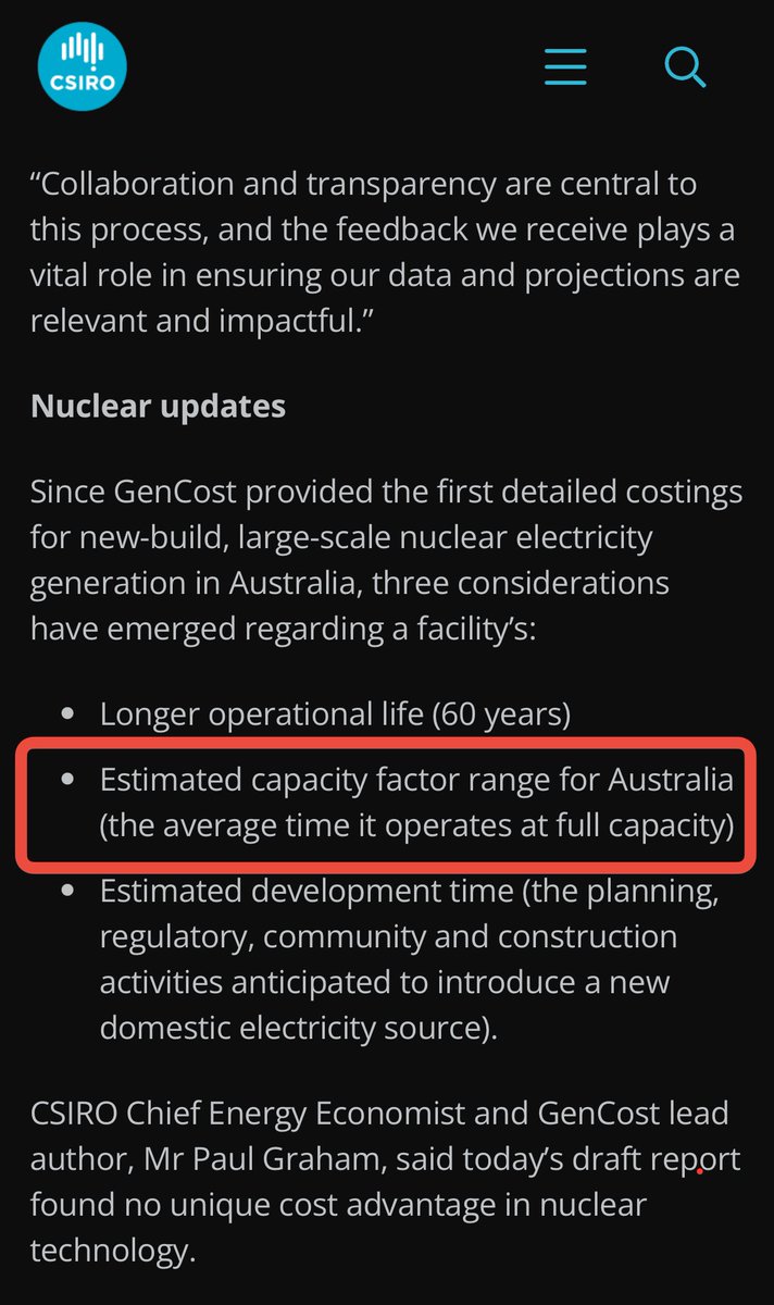 QBCCIntegrity's tweet photo. If you want to know where the fraud and scientific malpractice is in the @CSIRO #GENCost report, look no further than the assumptions it makes on “average time it runs at full capacity”
Anything less than 93% is fraudulent input data. They’re giving Solar/Wind ‘right of way’ https://t.co/J8PSGQUErG