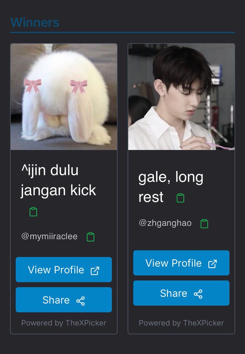 kirim ewallet kalian ya guys 💕

Congrats Winners <a href="/mymiiraclee/">^ijin dulu jangan kick</a> <a href="/zhganghao/">gale, long rest</a>