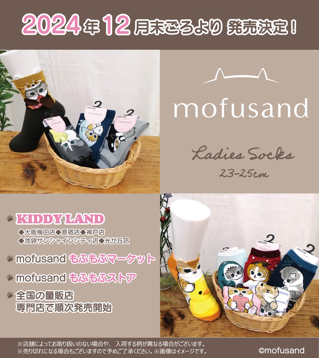 wixsocks's tweet photo. クリエイターぢゅのが描く「mofusand」のロークルーとアンクルソックスの新柄が発売決定🧦🐱💕
突起が付いているものや、日本ならではの柄がかわいくておすすめです☺️✨
キッズサイズも展開予定!
#mofusand #ぢゅの https://t.co/QtaE7vRC6T