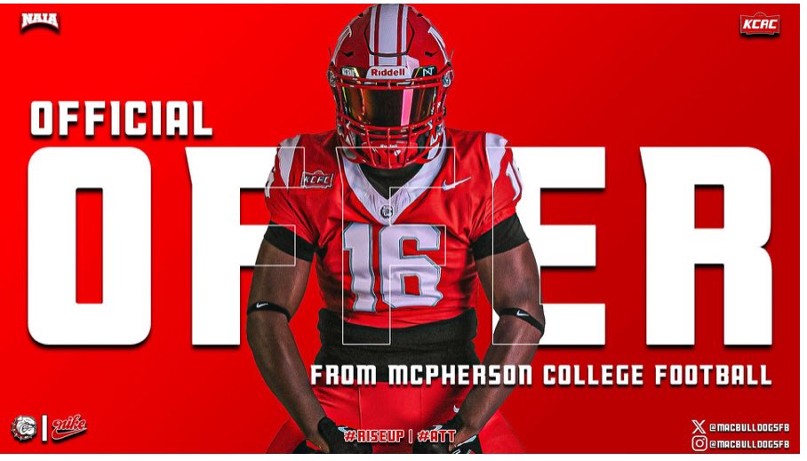 I am excited to receive another offer this time from McPherson College!! <a href="/CoachLeppke/">Mitch Leppke</a>
