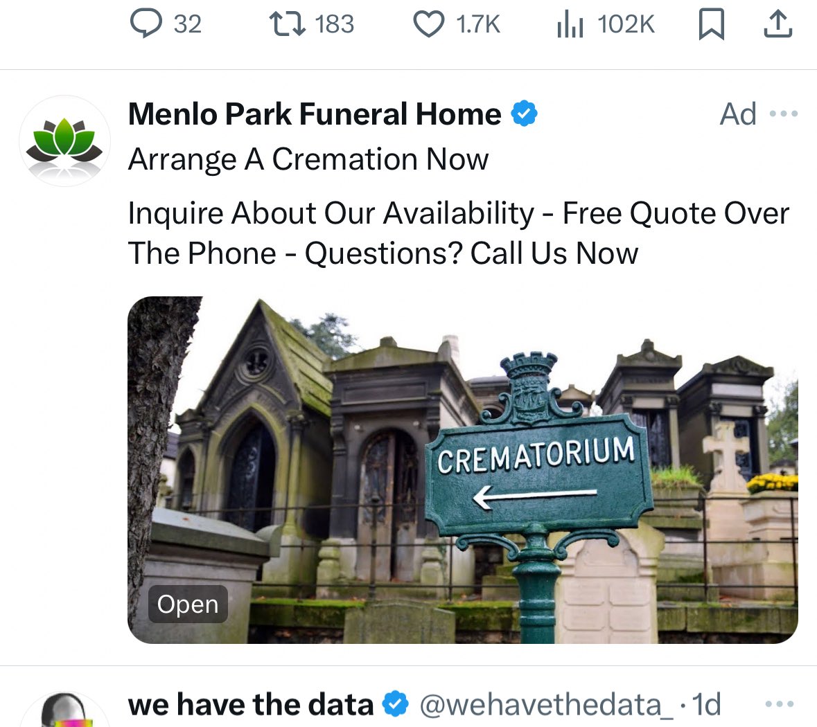 deepix's tweet photo. Curious why X thinks this ad is relevant to me. 🤯 https://t.co/cb6XXz0fC2