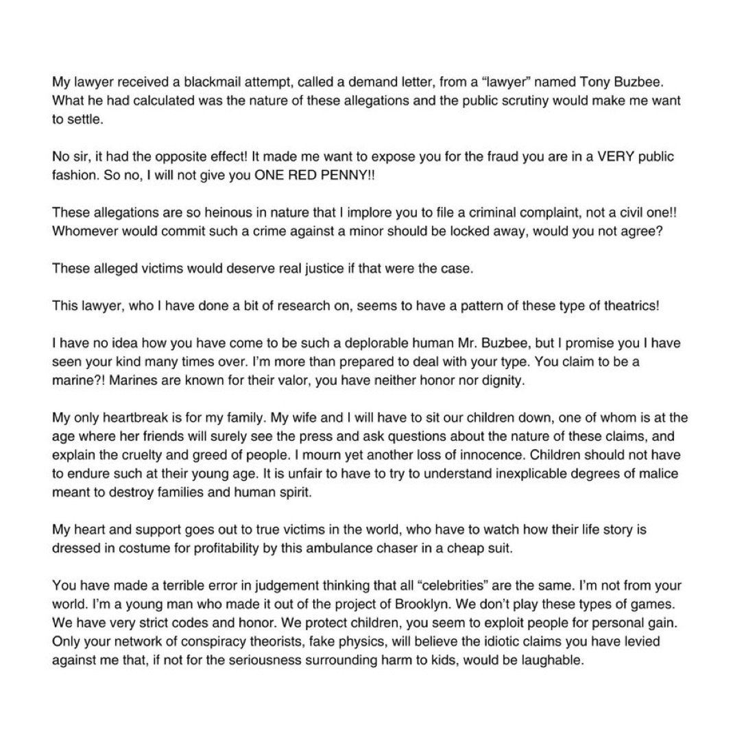 Jay-Z just issued a statement about the allegations.

What do you think of this?