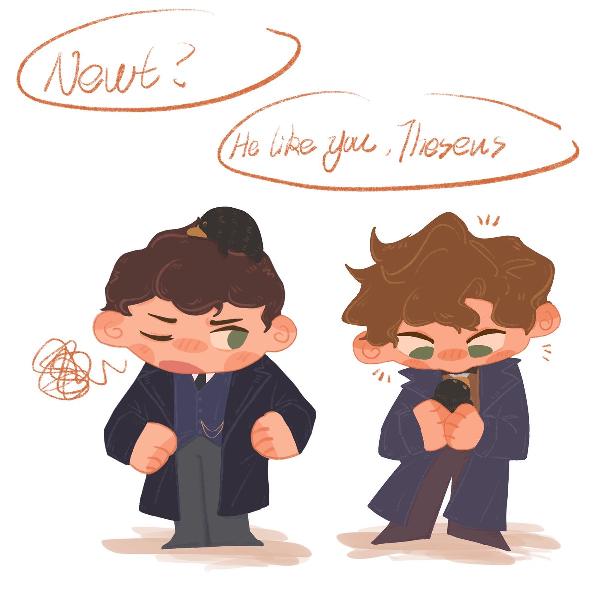 NINEJ779's tweet image. #theseusscamander #newtscamander 
#FantasticBeasts 
☺️☺️☺️cute