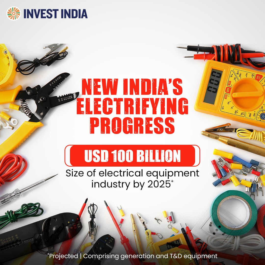 investindia's tweet image. #NewIndia’s #electricalequipment is the largest sub-sector globally, driving industrial growth, powering innovation, and setting the stage for a future of technological advancements.

Explore investment avenues here: bit.ly/II-CapitalGoods

#InvestInIndia #CapitalGoods