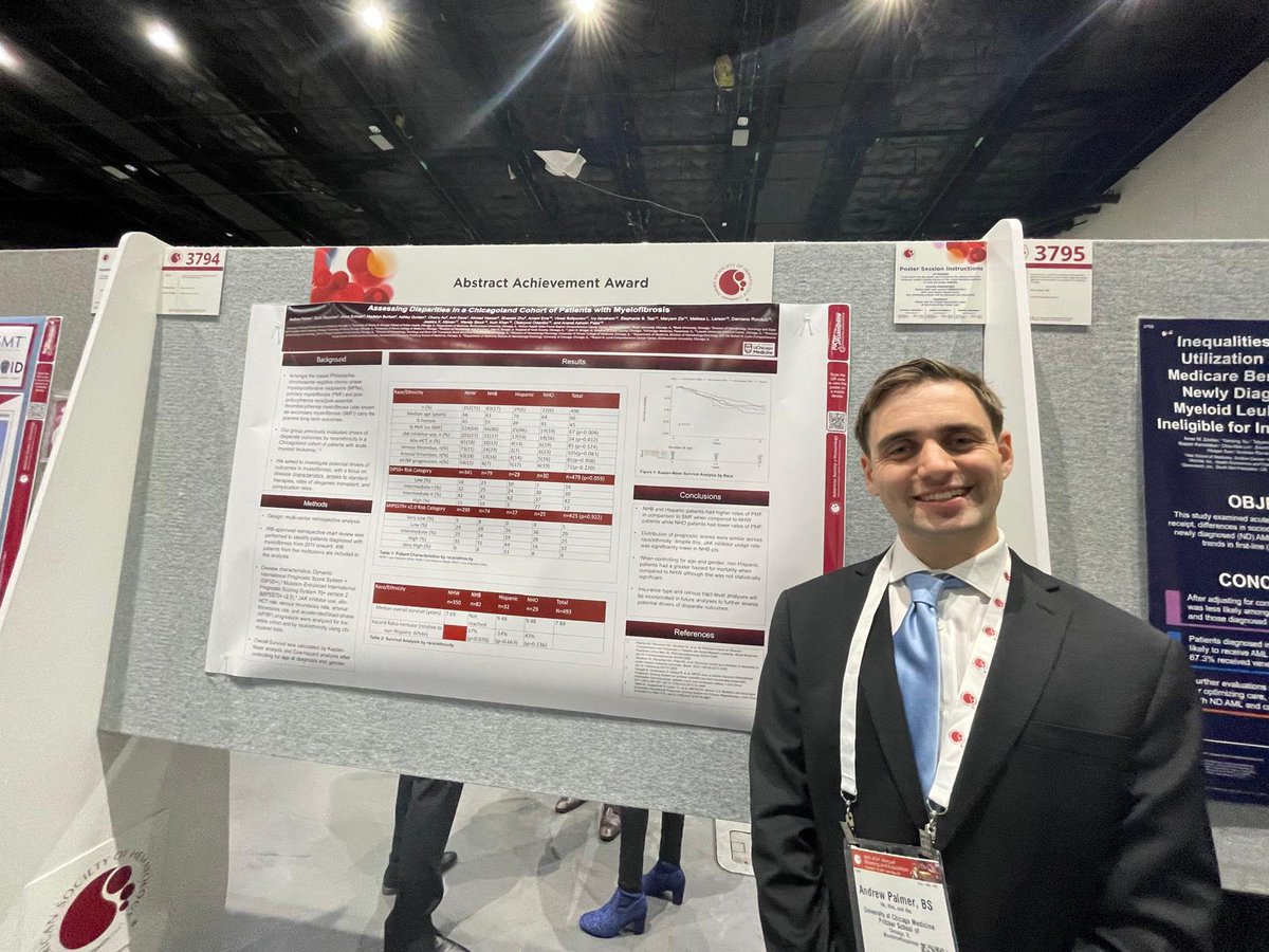 UChicagoCancerCenter (@uccancercenter) on Twitter photo #ASHKudos to <a href="/andrewthepalmer/">Andrew Palmer</a> on receiving the Abstract Achievement Award for his outstanding work demonstrating higher rates of PMF in Hispanic and non-Hispanic Black AML pts compared to non-Hispanic Whites pts in Chicagoland area.
<a href="/Anand_88_Patel/">Anand Patel</a> <a href="/UChicagoHemOnc/">University of Chicago Hematology/Oncology</a> <a href="/UChicagoLeuk/">UChicago Leukemia Program</a> #ASHKudos to <a href="/andrewthepalmer/">Andrew Palmer</a> on receiving the Abstract Achievement Award for his outstanding work demonstrating higher rates of PMF in Hispanic and non-Hispanic Black AML pts compared to non-Hispanic Whites pts in Chicagoland area.
<a href="/Anand_88_Patel/">Anand Patel</a> <a href="/UChicagoHemOnc/">University of Chicago Hematology/Oncology</a> <a href="/UChicagoLeuk/">UChicago Leukemia Program</a>