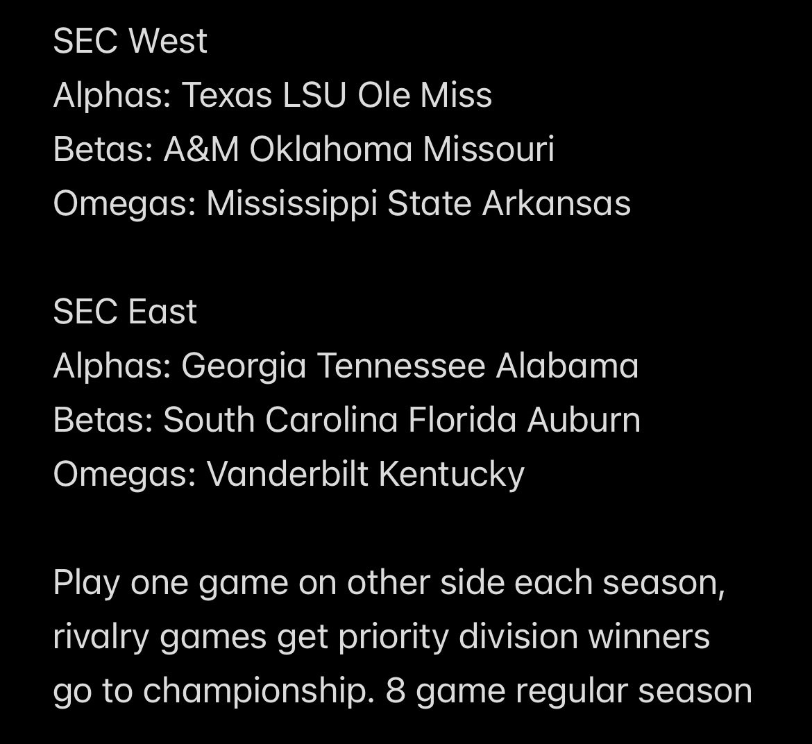 Ben_Anderson37's tweet photo. Can someone please explain why this isn’t a thing to make sure everyone in each conference plays a similar schedule? Shouldn’t have Georgia playing 4 historical Alphas while Texas plays 1. #CFP2024 #CollegeFootball https://t.co/NYUMOgRf3z