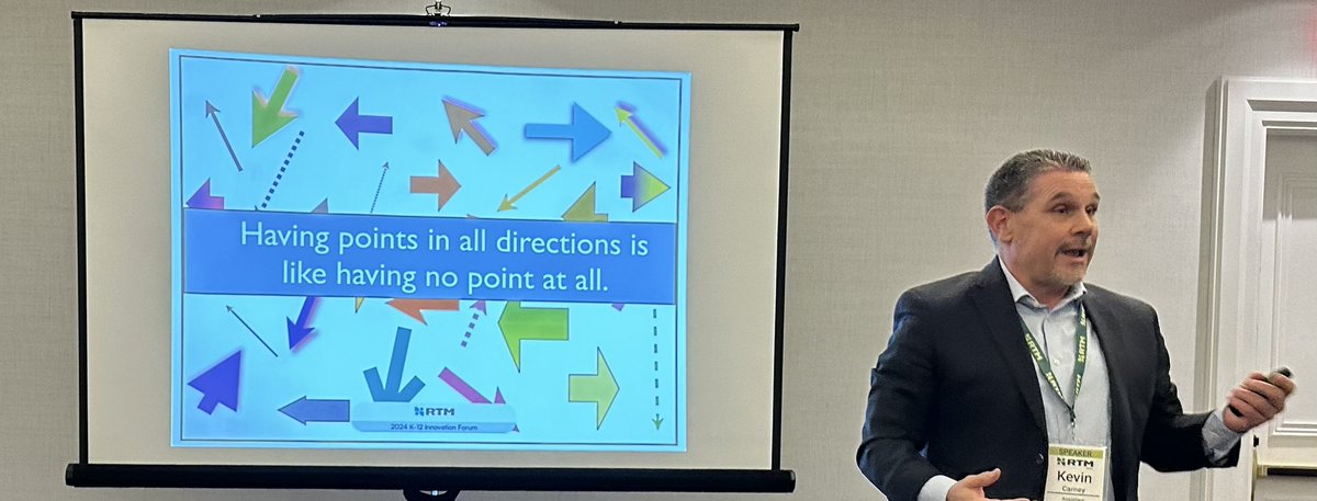 PRobertsonPB's tweet photo. Great reminder from Kevin Carney!
Thanks for sharing your lessons learned on the road to innovation.
#rtmk12 https://t.co/Zmj1xsDsmv