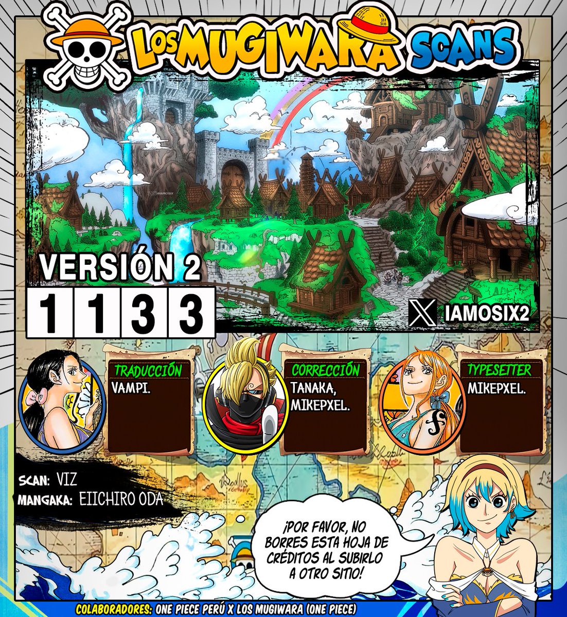 LosMugiwaraScan's tweet photo. ONE PIECE CAPÍTULO 1133: "VERSIÓN 2"
-------
■ Traducción: @LosMugiwaraScan
-------
►Leer Online / Descargar y PDF~> https://t.co/O0fNLl69pb
-------
Créditos del Coloreo: @iamosix2
-------
#ONEPIECE1133 https://t.co/UaIeYgvrF7