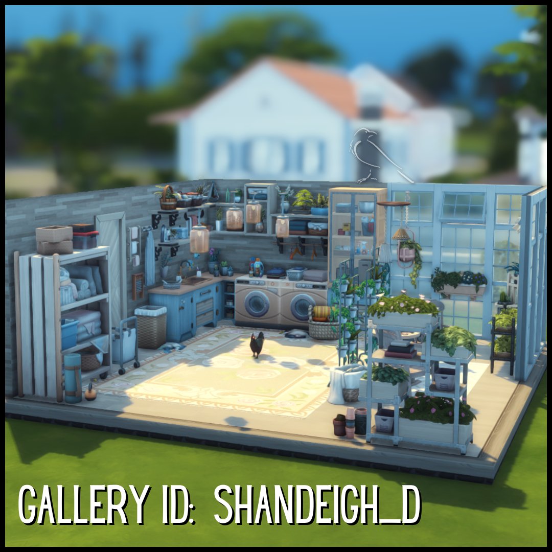 Shandeigh_D's tweet image. A cozy Laundry room with sun room.  made for @BarbieTheNinja_  Clutter me shell room challenge.  

#sims4 #showmeyourbuilds #laundryday