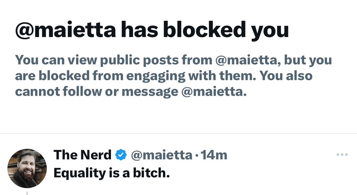 No, just you are. The reason women choose the bear is because we don’t feel safe. Safety is a human right. Should be anyways. My husband typed my reply by the way. He’s the fucking Brawny man and still recognizes why women don’t feel safe.